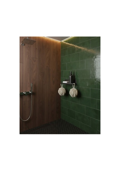 Lazer Kesim Premium Paslanmaz Metal Duş Sabunluğu Ve Banyo Rafı , Banyo Organizeri Siyah