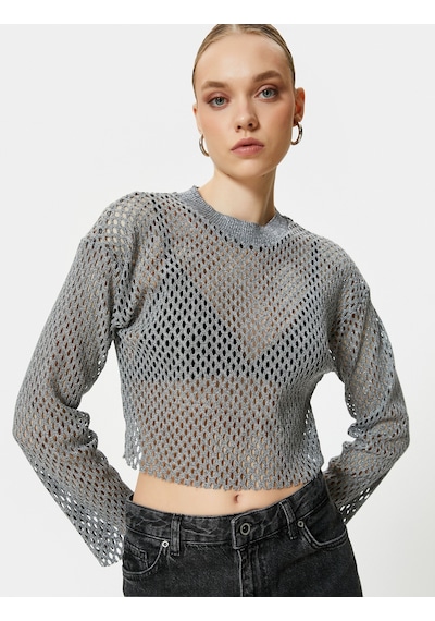 Koton Crop Ajurlu Tişört Uzun Kollu Metalik Simli Bisiklet Yaka Gümüş 4sak50254ek 4SAK50254EK038 Gümüş Koton Crop Ajurlu Tişört Uzun Kollu Metalik Simli Bisiklet Yaka Gümüş 4sak50254ek 4SAK50254EK038 Gümüş