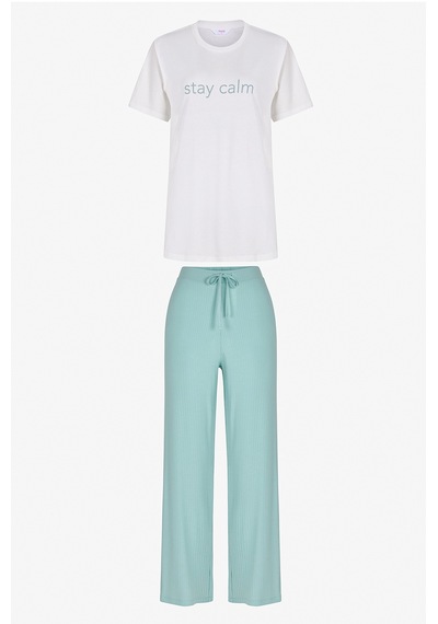 Penti Mint Yeşili Mama Stay Calm Pantolon Pijama Takımı