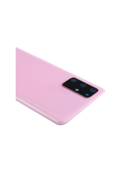 Teknonet Samsung Galaxy S20 Plus Uyumlu Kamera Camlı Batarya Kapağı - Pembe Pembe