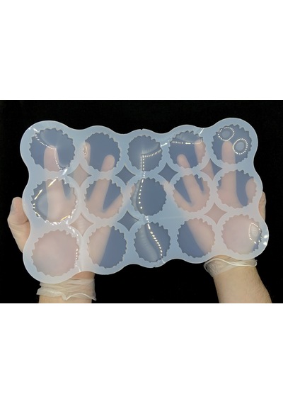 Epoksikalipmarketi Epoksi Silikon Magnet Kalıbı 15'li Geode Stil 2