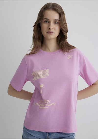 Mavi - Baskılı Pembe Tişört 1613174-70972 Pembe