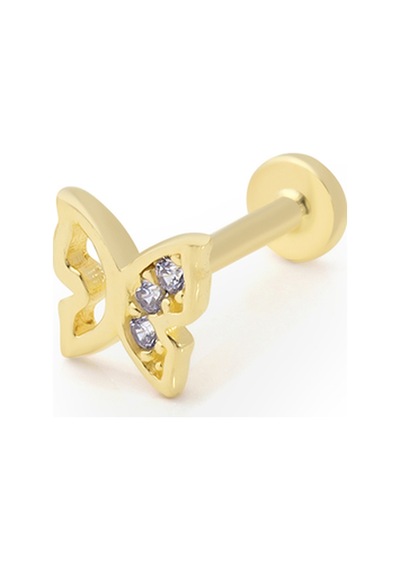 14 Ayar Altın Taşlı Tanto Tragus Küpe