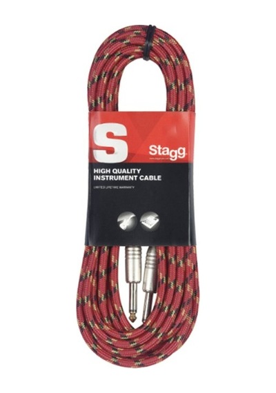 Stagg Enstrüman Kablosu Örgü Sargılı 3metre Kırmızı Sgc3vt Rd