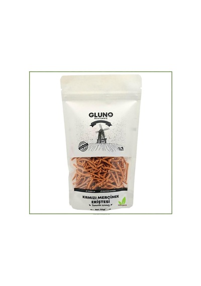 Gluno Glutensiz Kırmızı Mercimek Eriştesi 150 G