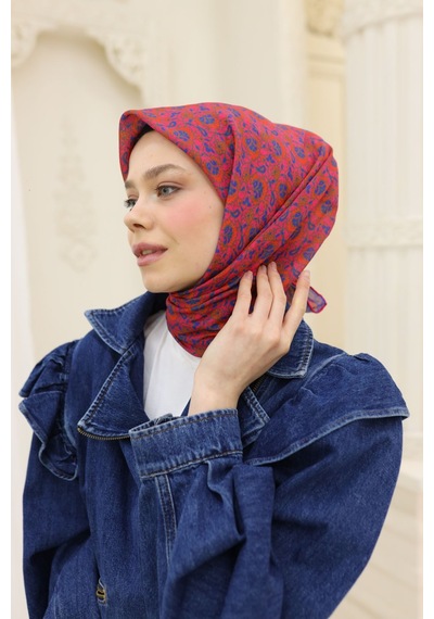 Silk Home Soft Eşarp 73077-10 Mor, Mercan, Parlak Turuncu