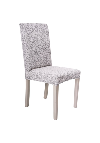 Bej Jakarlı Esnek Model 6'Lı Sandalye Kılıfı