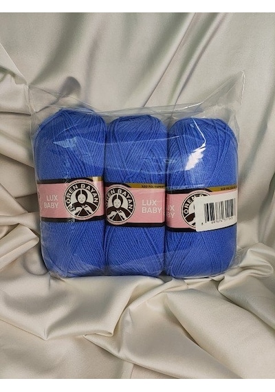 Lux Baby Kot Mavisi El Örgü İpi Art No:3010 - Nm:3.4 - 100gr. 340mt. 3 Adet - Renk: 015