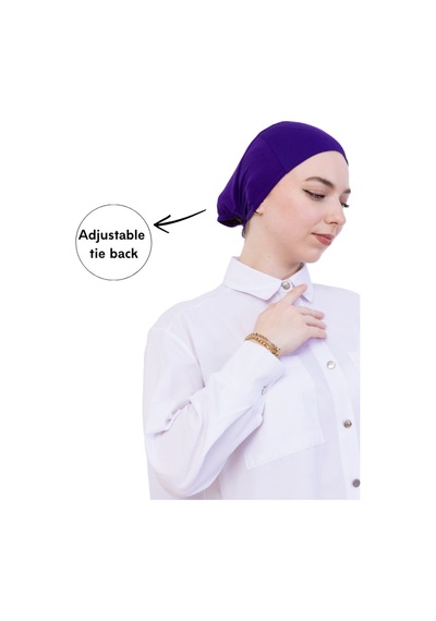 Modish Group Pratik Bone Pamuklu Tesettür İç Bone, Başörtüsü İçin Hazır Viskon Şapka, Namaz Günlük Kullanım İçin Mor