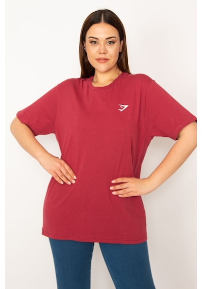 Şans Kadın Bordo Bisiklet Yakalı Kısa Kollu Basic Bluz 65n33279-bordo Bordo