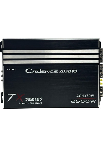 Tx-70 Serisi Class Ab 4ch X 70w 2500w 4 Kanal Oto Amfi Ses Sistemi Uyumlu Cadence