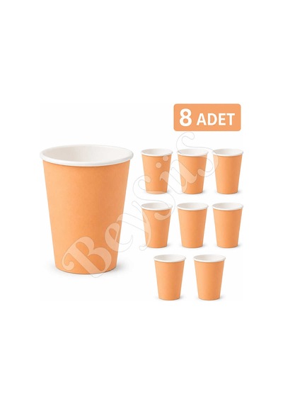 Parti Kağıt Bardak 8li Turuncu Diğer