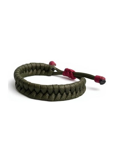 Plentiful Paracord Bileklik Ayarlanabilir Kamuflaj Seri İkili Örgü Yeşil Yeşil - Siyah