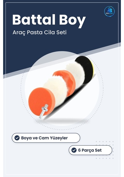 Araç Pasta Cila Seti Boya Parlatma Diskli Battal Boy Dayanıklı Ba