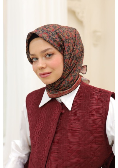 Silk Home Soft Eşarp 73077-25 Siyah, Taş, Olive, Kiremit
