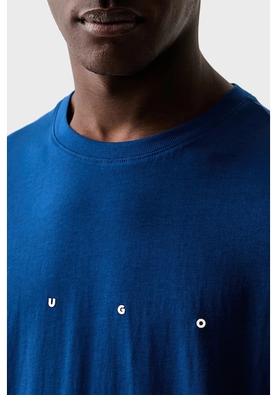Hugo Logolu % 100 Pamuk Bisiklet Yaka T Shirt Erkek T Shirt 50566086 498 Mavi