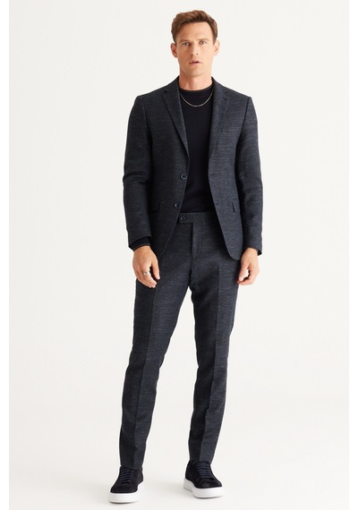 AC&Co / Altınyıldız Classics Erkek Lacı Slim Fit Dar Kesim Mono Yaka Yünlü Desenli Takım Elbise Lacı AC&Co / Altınyıldız Classics Erkek Lacı Slim Fit Dar Kesim Mono Yaka Yünlü Desenli Takım Elbise Lacı