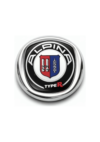 Alpina Type R Metal Araç Amblemi Krom Çerçeveli Oto Panjur Bagaj Logo 1 Adet
