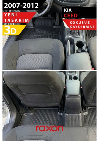 Kia Ceed 2007-2012 3d Havuzlu Paspas Tam Uyumlu Su Geçirmez, Kaymaz