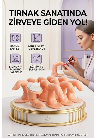 Transformacion Protez Tırnak Manikür Eğitim Ve Sunum Parmakları 10 Adet