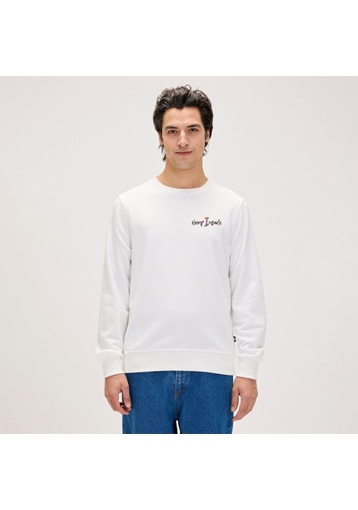 Bad Bear Panther Crewneck Erkek Beyaz Yuvarlak Yaka Sweatshirt Beyaz