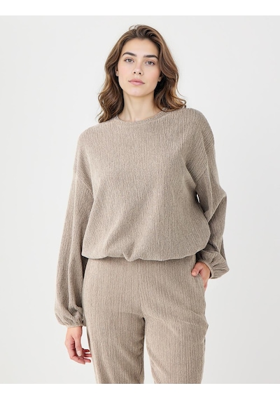 Jimmy Key Jimmy Key Vizon Bisiklet Yaka Beli Lastikli Örme Sweatshirt 5ww236136927