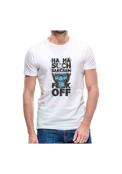 Sarcasm Baskılı Beyaz Erkek Tshirt