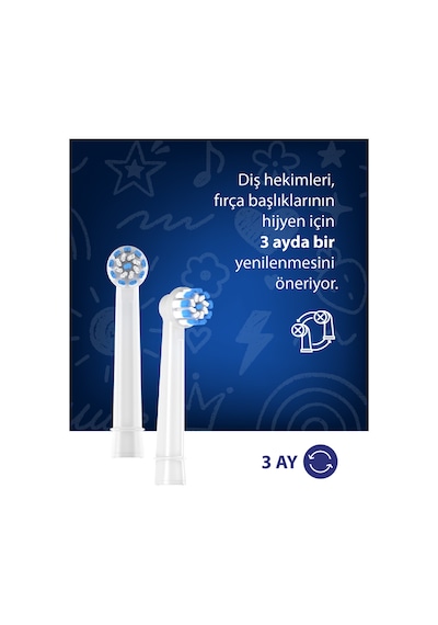 Wohler Değiştirilebilir Başlıklı Pilli Kız Çocuk Diş Fırçası 3+ , Fda Onaylı Pilli