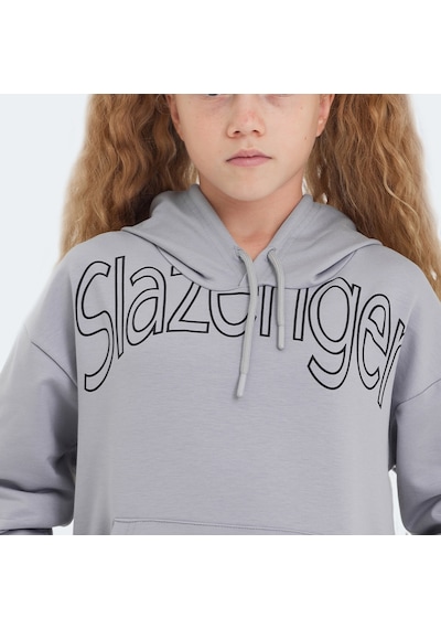 Slazenger LETTO Çocuk Kapüşonlu Cepli Taş Gri Sweatshirt