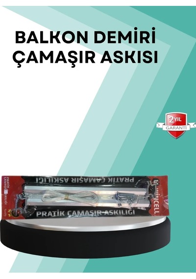 Lb Kare Küpeşte Uyumlu Balkon Çamaşır Askısı 25x60 Cm Beyaz Pratik Çok Renkli