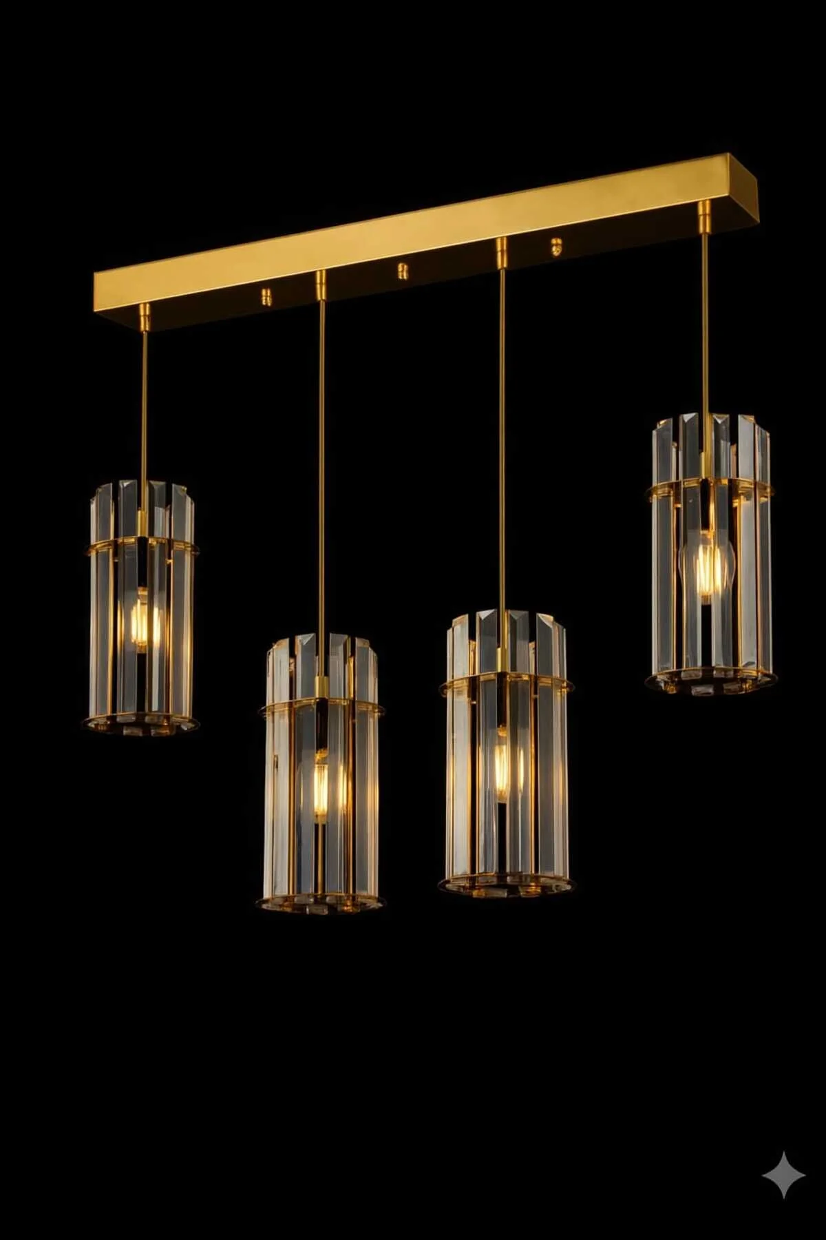 Bohem Aydınlatma Kristal Cam Taşlı Modern Ym Modeli Avize Altın - Gold