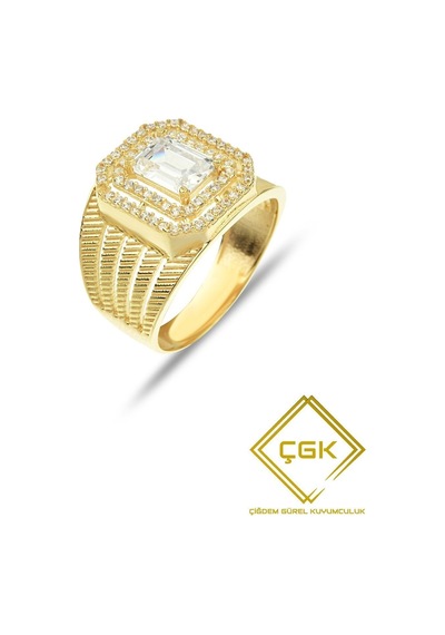 Çgk Çiğdem Gürel Kuyumculuk Tektaş Baget Hasır Altın Yüzük Gold