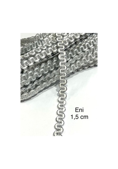 Dekoratif Şerit / Örtü Koltuk Seccade Şeriti Harcı / 25 Metre / Gümüş & Beyaz