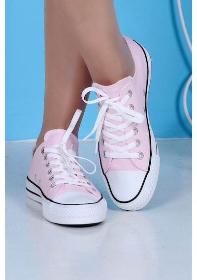 SkyHike Keten Pembe Kısa Rahat Sneaker Spor Ayakkabı Pembe