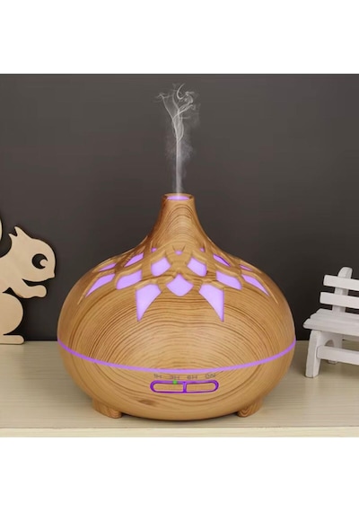 Mcg Aroma Difüzör Gece Işığı 7 Led Desenli Nemlendirici Kumandalı Buhar Makinesi 550 Ml