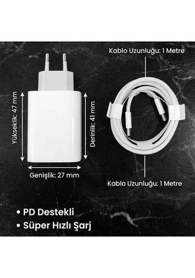 Buffer 25w Hızlı Şarj Adaptörü Usb-c To Type-c Kablolu Pd Destekli, Süper Hızlı Şarj Cihazı