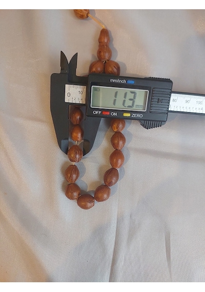 Tornalanmış Andız 17'li Efe Tesbih - 13mm İşlemeli Doğal Çekirdek 15 Cm