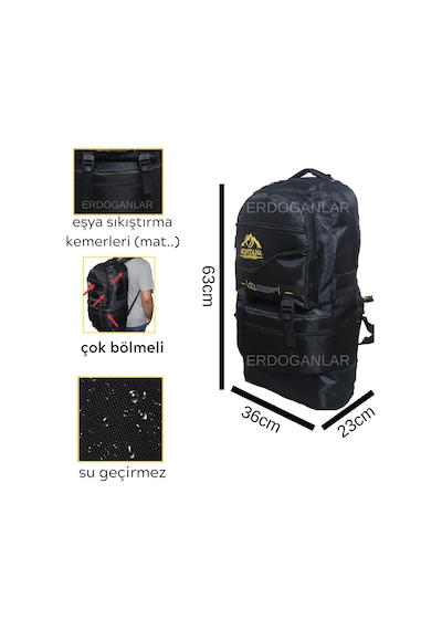 Montana Trekking Sırt Çantası 65 L Siyah