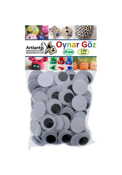 Oynar Göz Siyah 20 Mm 150 Li 1 Paket Oynayan Göz 20mm Hobi Tasarım Anasınıfı Kreş Etkinlik Elişi
