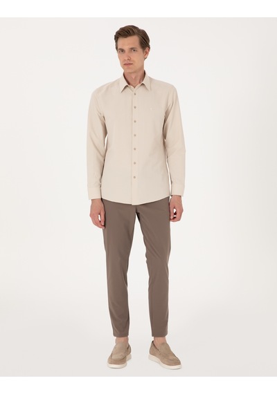 Pierre Cardin Erkek Bej Gömlek Basic 50316734-vr011 Bej
