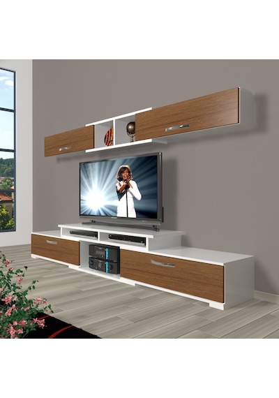 Decoraktiv Flex 5130 Mdf Tv Ünitesi Tv Sehpası Beyaz - Ceviz