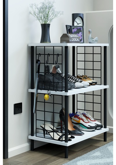3 Raflı Metal Telli Çok Amaçlı Ayakkabılık Ve Organizer Raf Kolay Kurulumlu, Çevir-tak Sistem Raf Beyaz 3 Raflı Metal Telli Çok Amaçlı Ayakkabılık Ve Organizer Raf Kolay Kurulumlu, Çevir-tak Sistem Raf Beyaz