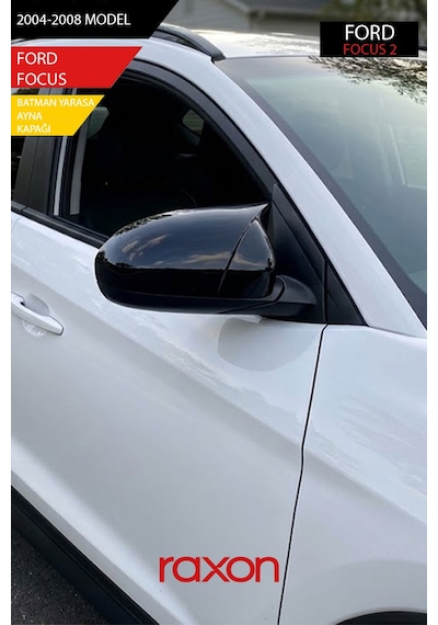 Ford Focus 2 2004-2008 Batman & Yarasa Ayna Kapağı Parlak Piano Black Sport