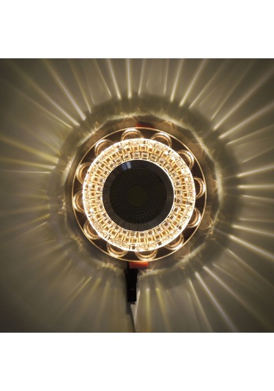 Gold Kristal Cam Sıva Altı Spot Cob Led Armatür Beyaz Gün Işığı Gold