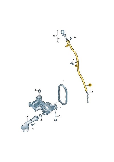 Vw Passat B6 09-11 1.6 Tdi Cay Motor Yağ Çubuk Borusu 03l103634g -