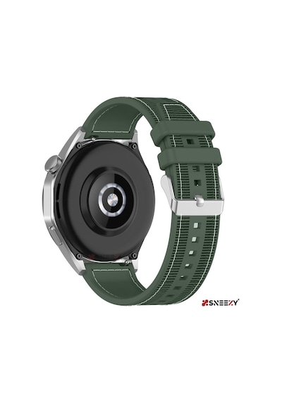Sneezy Huawei Watch Gt4 46mm İle Uyumlu 22mm Dikiş Desenli Dokuma Silikon Kordon