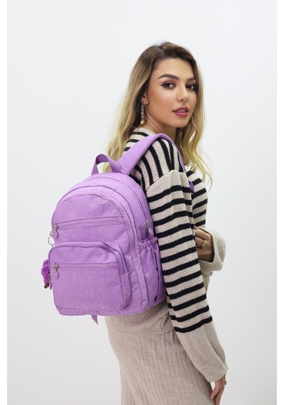 Probag Sevimli Peluş Figürlü Günlük Kadın Sırt Çantası Şık, Kullanışlı, Okula Ve Seyahate Uygun Lila