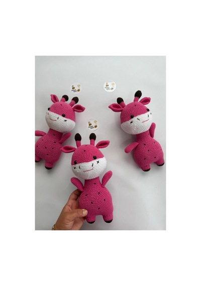 Adenya Sepeti Amigurumi Örgü Zübük Oyun-uyku Akradaşı-28 Cm-pembe
