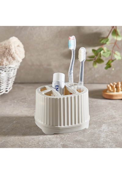 Setüstü Diş Fırçalık Banyo İçin Pratik Ve Hijyenik Diş Fırçası Tutucu 5 Bölmeli Beyaz