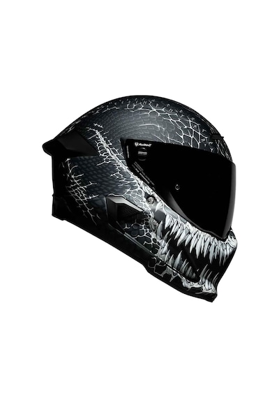 Ruroc At4.0 Carbon Jormungandr Kapalı Kask Siyah - Beyaz